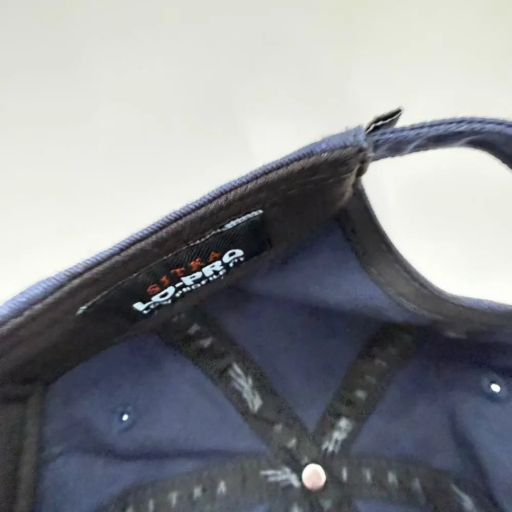 Sitka Hat Cap Gear Badge Icon Lo Pro Profile Fit Strapback Navy Blue 100% Cotton